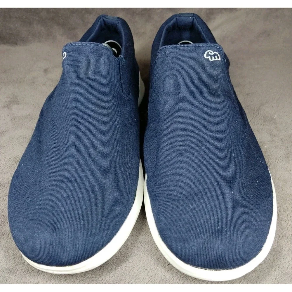 Merinos Wool Navy Blue Mens Slip On Size 13 Shoes Lightweight Comfort Casual - Picture 2 of 8
